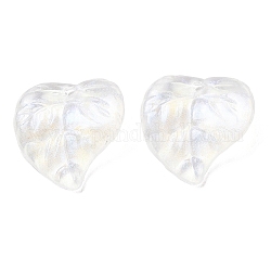 Transparent Acrylic with Glitter Pendants, Leaf, Colorful, 16x15.5x3.5mm, Hole: 1.4mm, about 1467pcs/500g
