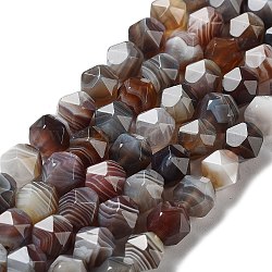 Chapelets de perles en agate naturelle du Botswana, facette, étoiles coupées perles rondes, 10x10x10mm, Trou: 1.2mm, Environ 39 pcs/chapelet, 15.35 pouce (39 cm)