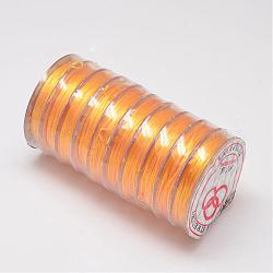 Filo di cristallo elastico piatto, filo per perline elastico, per realizzare bracciali elastici, arancione, 0.8mm, circa 10.93 iarde (10 m)/rotolo
