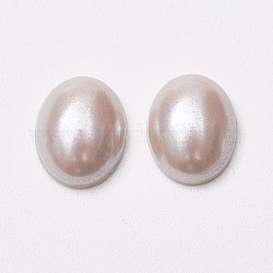 Imitation acrylique cabochons de perles, ovale, brun rosé, 18x13x5mm