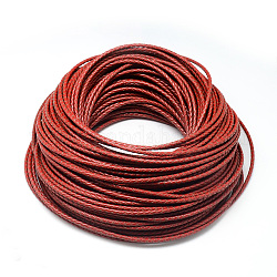 Кожаный плетеный шнур, красные, 5 мм, около 54.68 ярда (50 м) / пачка