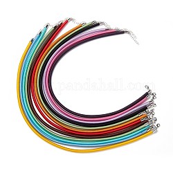Seidenband Halskette Herstellung, mit Messing-Schließen, Mischfarbe, 17~18 Zoll, 5 mm