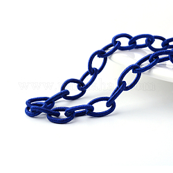 Петля из нейлоновой цепи ручной работы, овальные, темно-синий, 12~14x7~10x2 мм, о 95 cm / прядь, 37.4 дюйм