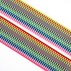 Fascia larga elastica in nylon, piatto con motivo a righe, colorato, 50x1.3mm
