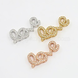 Love Brass Micro Pave Clear Cubic Zirconia Cabochons, Cadmium Free & Nickel Free & Lead Free, Mixed Color, 25x10.5x4mm