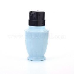 Leere Plastikpresspumpenflasche, sauberer flüssiger Wasserspeicherbehälter des Nagellackentferners, mit Klappdeckel, Blau, 13.2x6.8 cm