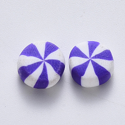 Abalorios de arcilla polimérica hechos a mano, sin agujero / sin perforar, caramelo, púrpura, 9~11x4.5~6mm