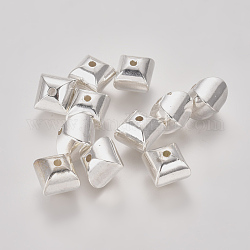 CCB perles en plastique, cube, couleur argentée, 11x11x10mm, Trou: 2mm