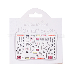 Adesivi per nail art, autoadesiva, per le decorazioni delle punte delle unghie, colorato, 8x5.6cm
