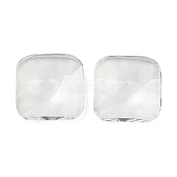 Прозрачные стеклянные кабошоны k5, граненые, квадратный, прозрачные, 12x12x5 мм