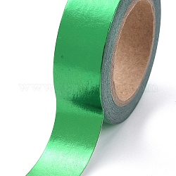 Пленки для маскировки фольги, декоративные бумажные ленты для альбомов своими руками, Клейкие ленты, для рукоделия и подарков, ровный цвет, зелёные, 15 мм, 10 м / рулон