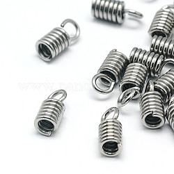 Terminadores de 304 acero inoxidable, bobina de cable de, color acero inoxidable, 8.5x3.5mm, agujero: 2 mm, diámetro interior: 2 mm