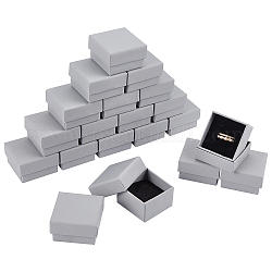 NBEADS Paper Box, Snap Cover, with Sponge Mat, Jewelry Box, Square, Gray, 5.1x5.1x3.1cm
