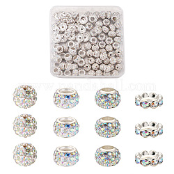Cheriswelry 100pcs 4 styles pavé de perles de boule disco, Perles de strass en argile polymère, couleur mixte, 25 pièces / style