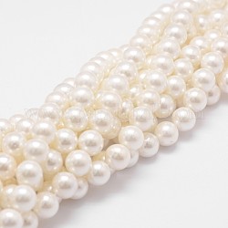 Arcobaleno placcato shell perle fili di perline, grado a, tondo, vecchio pizzo, 6mm, Foro: 1 mm, circa 62pcs/filo, 16 pollice