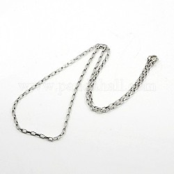 Box Chain Necklace for Men, 304 Stainless Steel Necklaces, with Lobster Claw Clasps, Stainless Steel Color, 19.6 inch(50cm), 2mm, link: 3.5*2*1mm