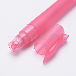 Botellas de spray de plástico, frascos de perfume, color de rosa caliente, 13.45~13.5 cm, capacidad: 10 ml