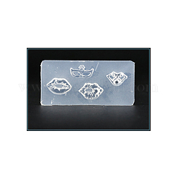 3d lèvre et moule forme des moules en silicone, bricolage beauté des ongles fabrication résine cabochon bijoux artisanat moule ensemble, clair, 4.1x2x0.7 cm