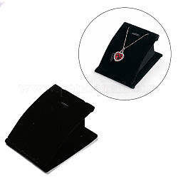Espositori per gioielli curvi in velluto, per collane e ciondoli, nero, 3.9x6.3x7.5cm