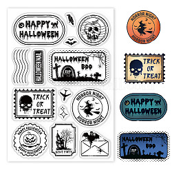 Sellos transparentes de Halloween de globleland, matasellos, franqueo vintage, sellos transparentes de silicona para hacer tarjetas, diy, álbum de recortes, foto, diario, decoración de álbumes