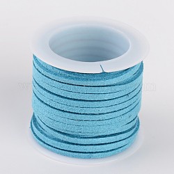 3x1.5mm Flat Faux Suede Cord, Faux Suede Lace, Pale Turquoise, about 5m/roll