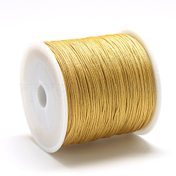 Нейлоновая нить, китайский вязать шнур, темно-золотистые, 0.8 мм, около 109.36 ярда (100 м) / рулон