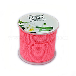 20 m langes geflochtenes Polyesterband für die Schmuckherstellung, Runde, neon rosa , 2 mm, ca. 21.87 Yard (20m)/Rolle
