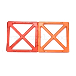 DIY Plastic Magnetic Building Blocks, 3D Building Blocks Construction Playboards, for Kids Building Toys Gift Accessories, Square with Diagonal, Random Single Color or Random Mixed Color, 127.5x127.5x7mm