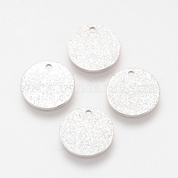 Brass Charms, Nickel Free, Real Platinum Plated, Flat Round, 12x1mm, Hole: 1mm
