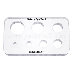 Outil d'insertion d'oeil de sécurité en acrylique pour la fabrication de jouets, rectangle, clair, 76.2x127x15mm, trou : 6 mm et 10 mm et 15 mm et 18 mm et 20 mm et 25 mm et 28 mm