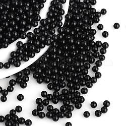 Abalorios de acrílico de la perla de imitación, ningún agujero, redondo, negro, 3mm, aproximamente 10000 unidades / bolsa