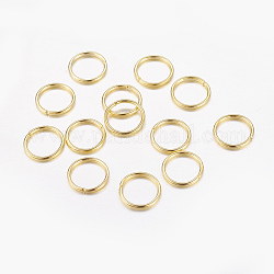 Iron Jump Rings, Close but Unsoldered, Single Ring, Nickel Free, Golden Color, 18 Gauge, 10x1mm, Inner Diameter: 8mm, about 5700pcs/1000g
