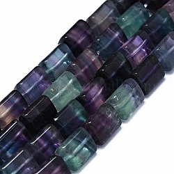 Natural Fluorite Beads Strands, Triangular Prism, 14~14.5x10x11mm, Hole: 1mm, about 28pcs/strand, 15.55 inch(39.5cm)