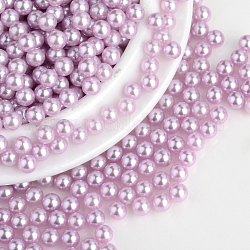 Perles acryliques de perles d'imitation, sans trou, ronde, Prune, 6mm, environ 5000 pcs / sachet 