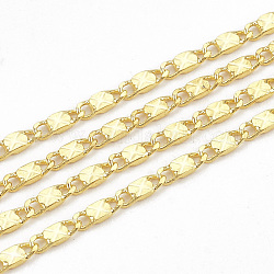 3.28 Feet Soldered Brass Mariner Link Chains, Real 18K Gold Plated, 5x2x0.6mm