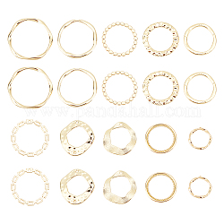 Kit per la ricerca di gioielli fai da te hobbysay, inclusi connettori e pendenti in lega di stile 40 pz 10, anello, oro, 16~38x16~37x1.5~3mm, 4pcs / style