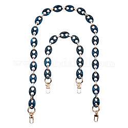 Givenny-eu 2pcs 2 estilo acrílico cadenas de cable asas de bolsa, con broches de aleación, accesorios de reemplazo de bolsa, cerceta, 43~85.7 cm, 1pc / estilo