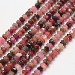 Chapelets de perles en tourmaline naturelle, facette, rondelle, 4x3mm, Trou: 1mm, Environ 128 pcs/chapelet, 15.2 pouce