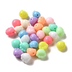 Perles acryliques opaques, empreinte de patte, couleur mixte, 11x12x9mm, Trou: 1.6mm, environ 724 pcs/500 g