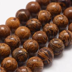 Natural Elephant Skin Jasper/Miriam Stone/Calligraphy Stone Beads Strands, Round, 8mm, Hole: 1mm, about 48pcs/strand, 15.1 inch(39.5cm)
