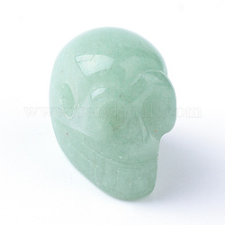 Cuentas de aventurina verde natural, cráneo, 15~17x19~22x9~13mm, agujero: 3~4 mm