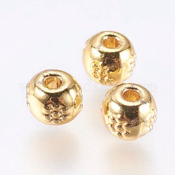 Legierung Tibetische Perlen, echtes 18k vergoldet, Rondell, golden, 4.5x3.5 mm, Bohrung: 1 mm