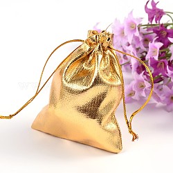 Organza Bags, Golden, about 7cm wide, 9cm long
