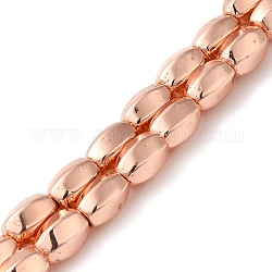 Гальванические нити синтетических магнитных гематитовых бусин, Twist овальные, покрытием из розового золота, 9x6.5~7 мм, отверстие : 1.2 мм, около 43 шт / нитка, 16.14'' (41 см)