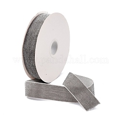 Cinta de terciopelo de poliéster de 10 yarda., cinta plateada brillante, para la fabricación de la joya diy, gris oscuro, 1 pulgada (25~26 mm)