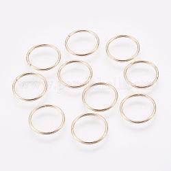 Iron Jump Rings, Open Jump Rings, Light Gold, 16x1.2mm, Inner Diameter: 13.5mm