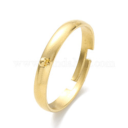 304 base de anillo de bucle de acero inoxidable, anillo de dedo ajustable, dorado, 3x1mm, agujero: 1.2 mm, diámetro interior: 18 mm