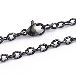 304 Edelstahl Kabelkette Halsketten, Elektrophorese schwarz, 23.6 Zoll (60 cm), 3 mm