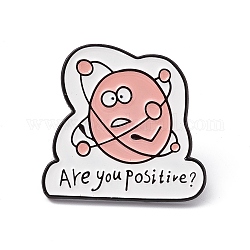 Word Are You Positive Enamel Pin, Gunmetal Aolly Chemical Theme Brooch for Backpack Clothes, Light Salmon, 29x30.5x1.8mm, Pin: 1.2mm