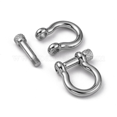 Wholesale CHGCRAFT 2Pcs 304 Stainless Steel D-Ring Anchor Shackle Clasps 